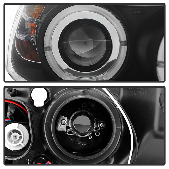 Spyder Auto 5009005 Halo Amber Projector Headlights; Bulbs Included; Pair; Black; - Truck Part Superstore