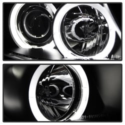 Spyder Auto 5009005 Halo Amber Projector Headlights; Bulbs Included; Pair; Black; - Truck Part Superstore