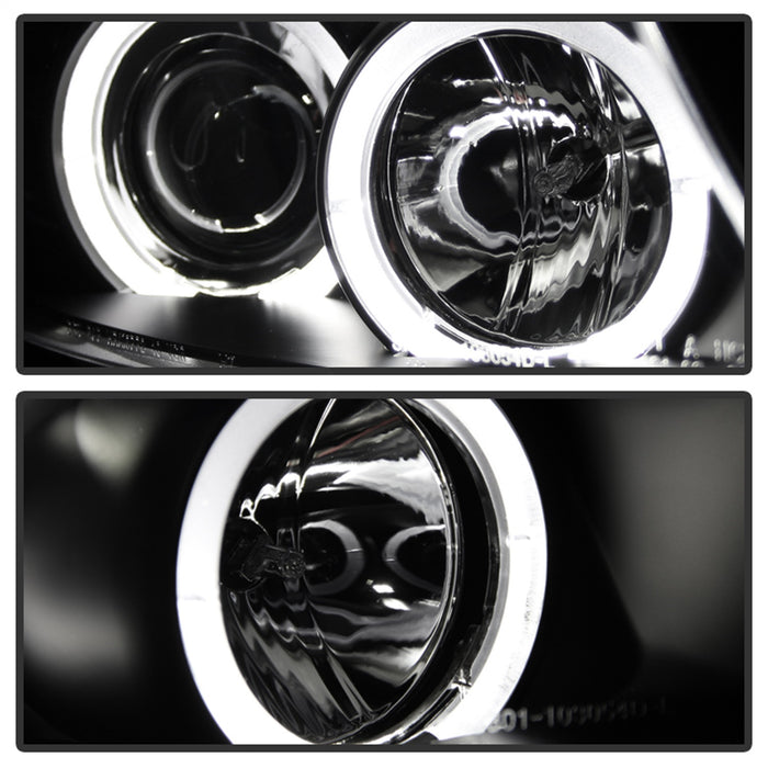 Spyder Auto 5009005 Halo Amber Projector Headlights; Bulbs Included; Pair; Black; - Truck Part Superstore