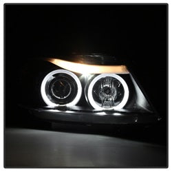 Spyder Auto 5009005 Halo Amber Projector Headlights; Bulbs Included; Pair; Black; - Truck Part Superstore