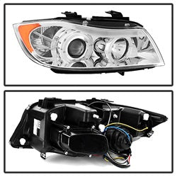 Spyder Auto 5009012 Halo Amber Projector Headlights; Bulbs Included; Pair; Chrome; - Truck Part Superstore