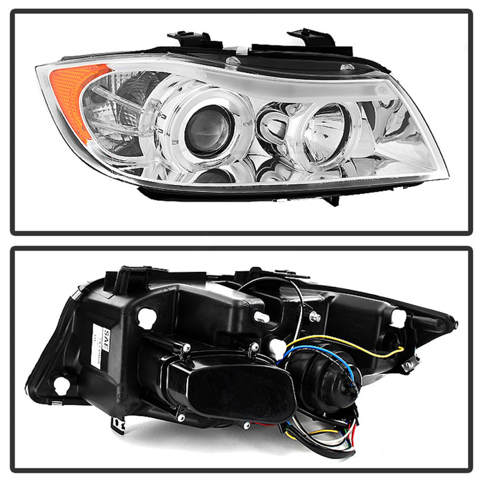 Spyder Auto 5009012 Halo Amber Projector Headlights; Bulbs Included; Pair; Chrome; - Truck Part Superstore