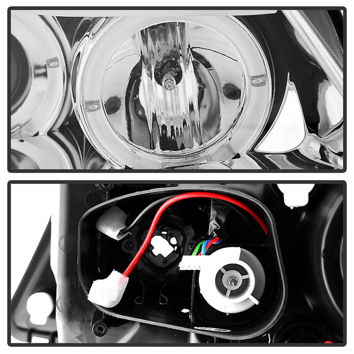 Spyder Auto 5009012 Halo Amber Projector Headlights; Bulbs Included; Pair; Chrome; - Truck Part Superstore