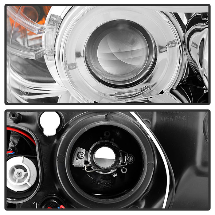 Spyder Auto 5009012 Halo Amber Projector Headlights; Bulbs Included; Pair; Chrome; - Truck Part Superstore