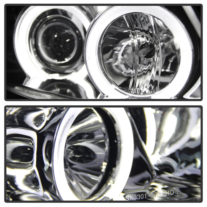 Spyder Auto 5009012 Halo Amber Projector Headlights; Bulbs Included; Pair; Chrome; - Truck Part Superstore