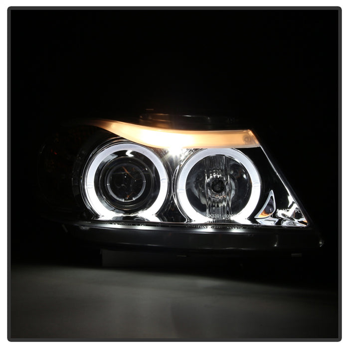 Spyder Auto 5009012 Halo Amber Projector Headlights; Bulbs Included; Pair; Chrome; - Truck Part Superstore