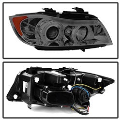 Spyder Auto 5009029 Halo Amber Projector Headlights; Uses T10 LED Ultra White LED Bulb; Pair; Smoke; - Truck Part Superstore