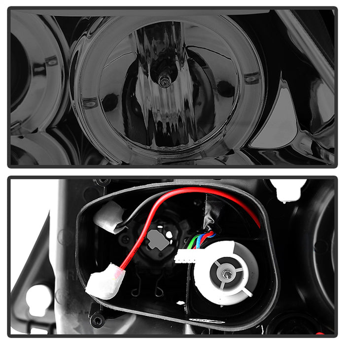 Spyder Auto 5009029 Halo Amber Projector Headlights; Uses T10 LED Ultra White LED Bulb; Pair; Smoke; - Truck Part Superstore