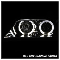 Spyder Auto 5009098 Halo Projector Headlights; Bulbs Included; Pair; Chrome; - Truck Part Superstore