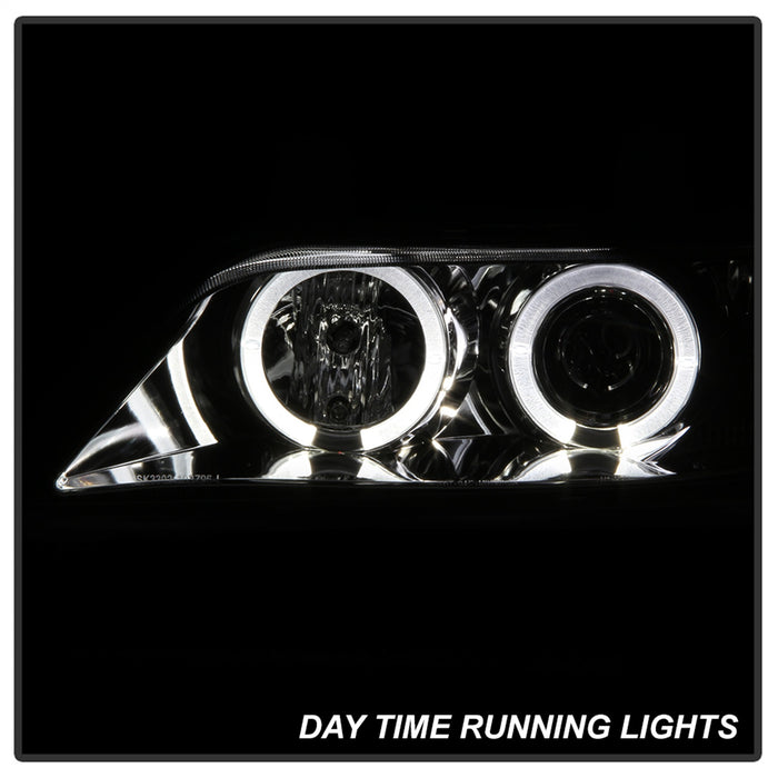 Spyder Auto 5009098 Halo Projector Headlights; Bulbs Included; Pair; Chrome; - Truck Part Superstore