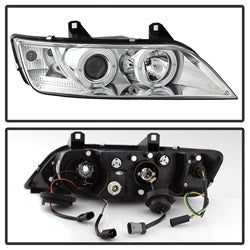 Spyder Auto 5009098 Halo Projector Headlights; Bulbs Included; Pair; Chrome; - Truck Part Superstore