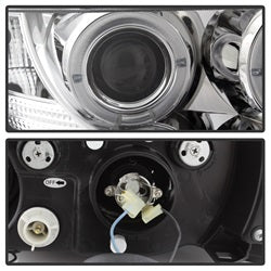 Spyder Auto 5009098 Halo Projector Headlights; Bulbs Included; Pair; Chrome; - Truck Part Superstore