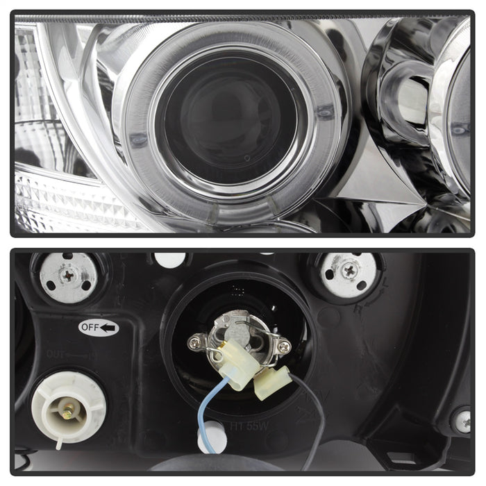 Spyder Auto 5009098 Halo Projector Headlights; Bulbs Included; Pair; Chrome; - Truck Part Superstore