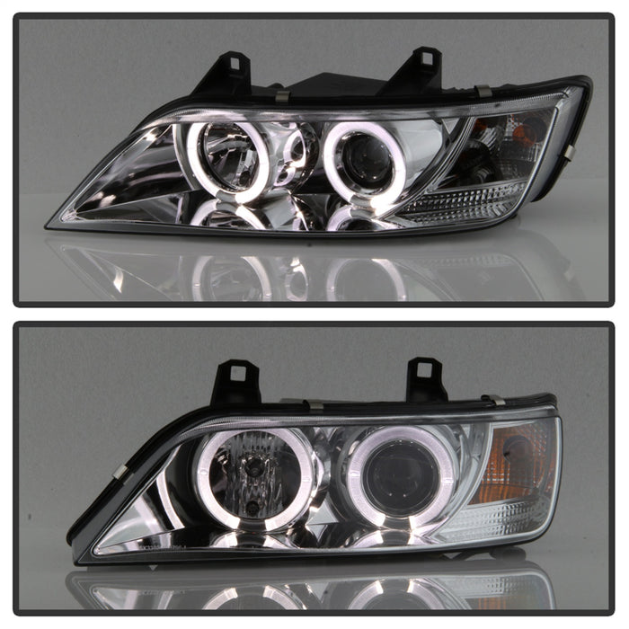 Spyder Auto 5009098 Halo Projector Headlights; Bulbs Included; Pair; Chrome; - Truck Part Superstore