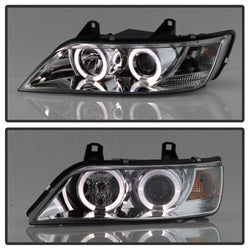 Spyder Auto 5009098 Halo Projector Headlights; Bulbs Included; Pair; Chrome; - Truck Part Superstore