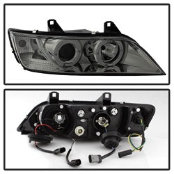 Spyder Auto 5009104 Halo Projector Headlights; Uses T10 LED Ultra White LED Bulb; Pair; Smoke; - Truck Part Superstore