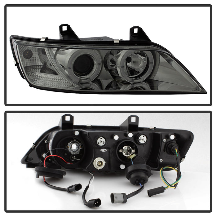 Spyder Auto 5009104 Halo Projector Headlights; Uses T10 LED Ultra White LED Bulb; Pair; Smoke; - Truck Part Superstore