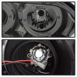 Spyder Auto 5009104 Halo Projector Headlights; Uses T10 LED Ultra White LED Bulb; Pair; Smoke; - Truck Part Superstore