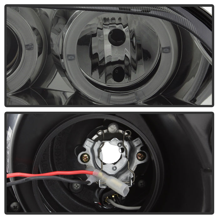 Spyder Auto 5009104 Halo Projector Headlights; Uses T10 LED Ultra White LED Bulb; Pair; Smoke; - Truck Part Superstore