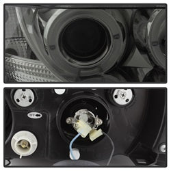 Spyder Auto 5009104 Halo Projector Headlights; Uses T10 LED Ultra White LED Bulb; Pair; Smoke; - Truck Part Superstore