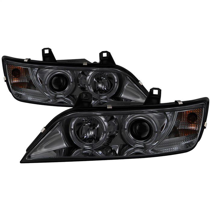 Spyder Auto 5009104 Halo Projector Headlights; Uses T10 LED Ultra White LED Bulb; Pair; Smoke; - Truck Part Superstore