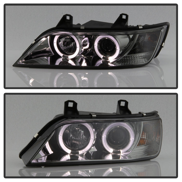 Spyder Auto 5009104 Halo Projector Headlights; Uses T10 LED Ultra White LED Bulb; Pair; Smoke; - Truck Part Superstore