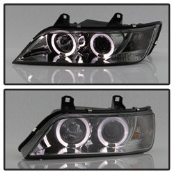 Spyder Auto 5009104 Halo Projector Headlights; Uses T10 LED Ultra White LED Bulb; Pair; Smoke; - Truck Part Superstore