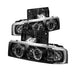Spyder Auto 5009210 Halo Projector Headlights; Bulbs Included; Pair; Black; - Truck Part Superstore