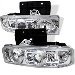Spyder Auto 5009227 Halo Projector Headlights; Bulbs Included; Pair; Chrome; - Truck Part Superstore