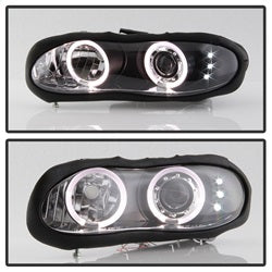 Spyder Auto 5009234 Halo LED Projector Headlights; Bulbs Included; Pair; Black; - Truck Part Superstore