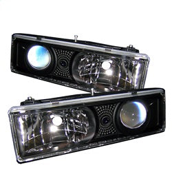 Spyder Auto 5009289 Projector Headlights; Bulbs Included; Pair; Black; - Truck Part Superstore