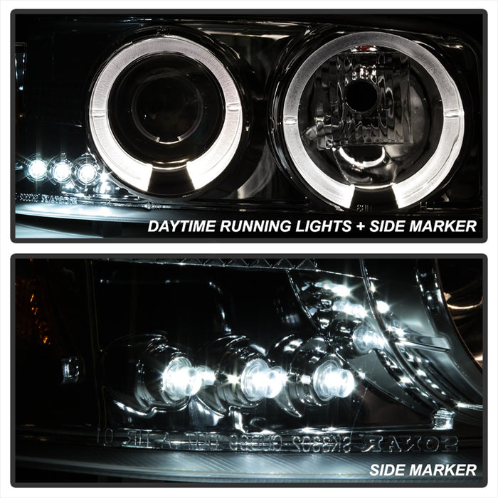 Spyder Auto 5009371 Projector Headlights; Uses T10 LED Ultra White LED Bulb; Pair; Smoke; - Truck Part Superstore