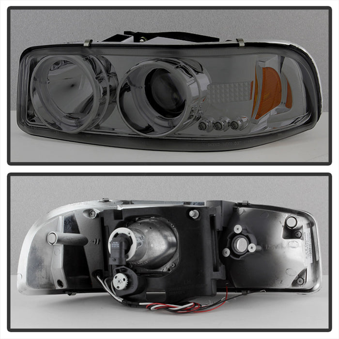 Spyder Auto 5009371 Projector Headlights; Uses T10 LED Ultra White LED Bulb; Pair; Smoke; - Truck Part Superstore