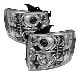 Spyder Auto 5009500 Halo LED Projector Headlights; Bulbs Included; Pair; Chrome; - Truck Part Superstore