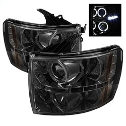 Spyder Auto 5009517 Halo LED Projector Headlights; Uses T10 LED Ultra White LED Bulb; Pair; Smoke; - Truck Part Superstore