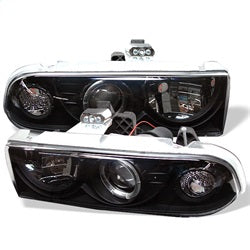 Spyder Auto 5009524 Halo Projector Headlights; Bulbs Included; Pair; Black; - Truck Part Superstore
