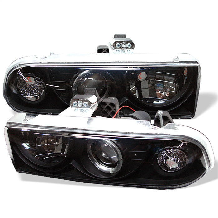 Spyder Auto 5009524 Halo Projector Headlights; Bulbs Included; Pair; Black; - Truck Part Superstore