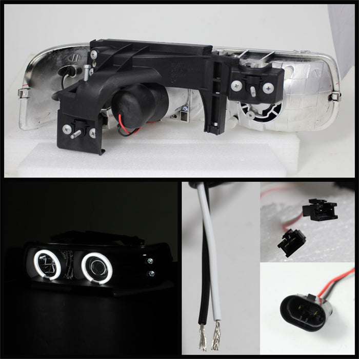 Spyder Auto 5009579 CCFL LED Projector Headlights; Bulbs Included; Pair; Black; - Truck Part Superstore