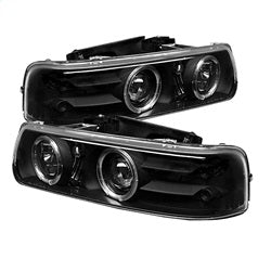 Spyder Auto 5009593 Halo LED Projector Headlights; Bulbs Included; Pair; Black; - Truck Part Superstore