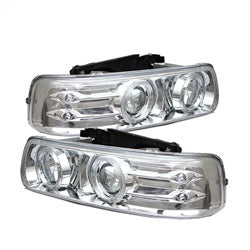 Spyder Auto 5009609 Halo LED Projector Headlights; Bulbs Included; Pair; Chrome; - Truck Part Superstore