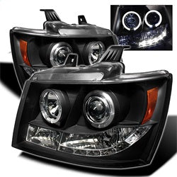 Spyder Auto 5009647 Halo Projector Headlights; Bulbs Included; Pair; Black; - Truck Part Superstore