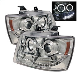 Spyder Auto 5009654 Halo Projector Headlights; Bulbs Included; Pair; Chrome; - Truck Part Superstore
