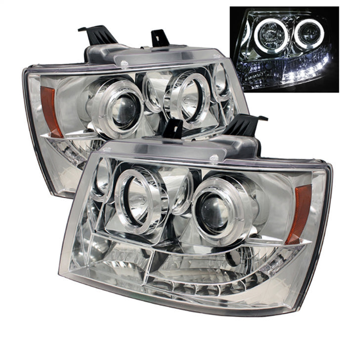 Spyder Auto 5009654 Halo Projector Headlights; Bulbs Included; Pair; Chrome; - Truck Part Superstore