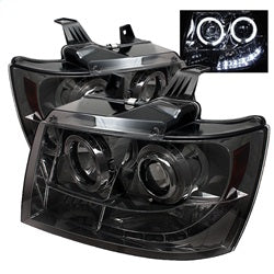Spyder Auto 5009661 Halo Projector Headlights; Uses T10 LED Ultra White LED Bulb; Pair; Smoke; - Truck Part Superstore
