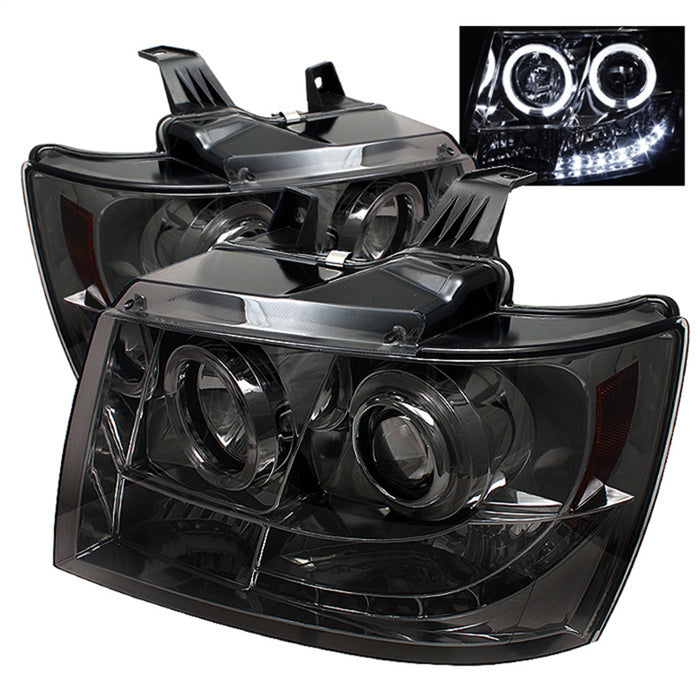 Spyder Auto 5009661 Halo Projector Headlights; Uses T10 LED Ultra White LED Bulb; Pair; Smoke; - Truck Part Superstore