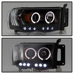 Spyder Auto 5009975 Halo LED Projector Headlights; Bulbs Included; Pair; Black; - Truck Part Superstore