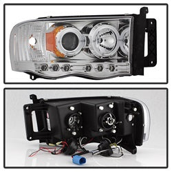 Spyder Auto 5009982 Halo LED Projector Headlights; Bulbs Included; Pair; Chrome; - Truck Part Superstore