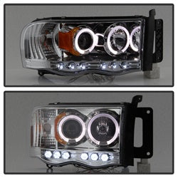 Spyder Auto 5009982 Halo LED Projector Headlights; Bulbs Included; Pair; Chrome; - Truck Part Superstore