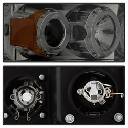 Spyder Auto 5009999 Halo LED Projector Headlights; Uses T10 LED Ultra White LED Bulb; Pair; Smoke; - Truck Part Superstore