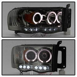 Spyder Auto 5009999 Halo LED Projector Headlights; Uses T10 LED Ultra White LED Bulb; Pair; Smoke; - Truck Part Superstore